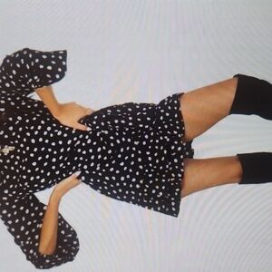 Princess Polly Black White Floral Print Milean Faux Wrap Dress Size 2